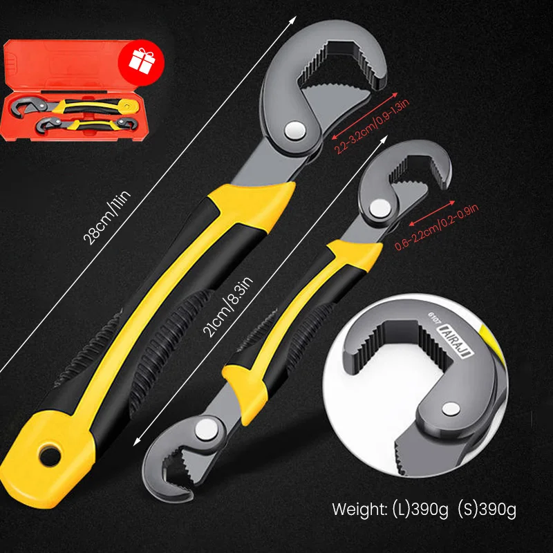 AIRAJ Universal Wrench Multifunctional Opening Wrench Adjustable Ratchet Spanner Hand Repair Tools