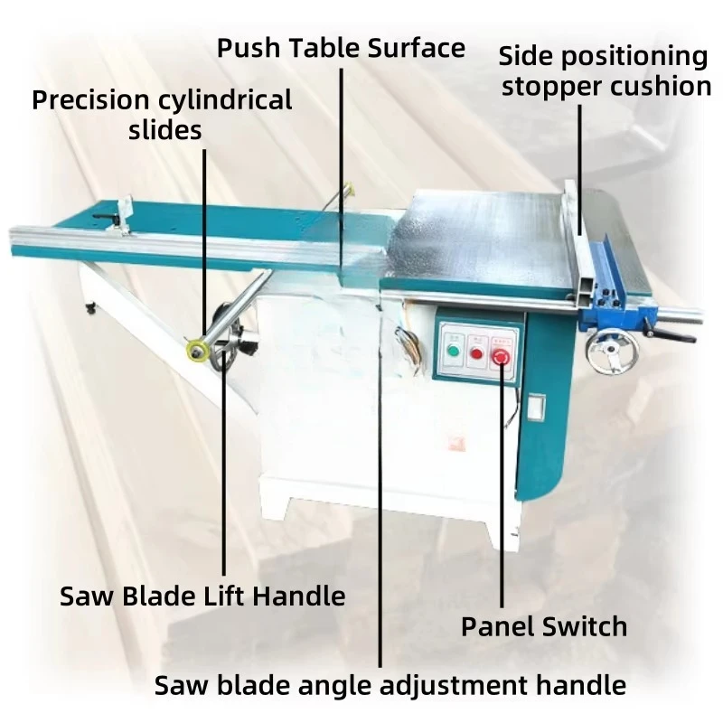 Woodworking Table Circular Saw Cutting Machine with Guide Rail