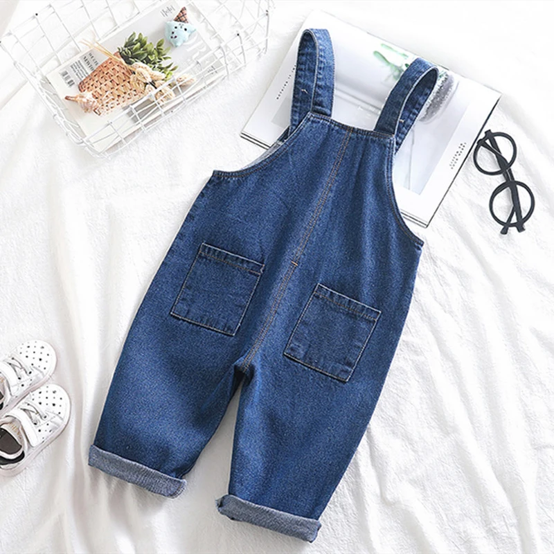 DIIMUU Baby Children Boys Clothing Girls Toddler Overalls Denim Pants Jumper Infant Kids Jumpsuits Trousers Dungarees Playsuits