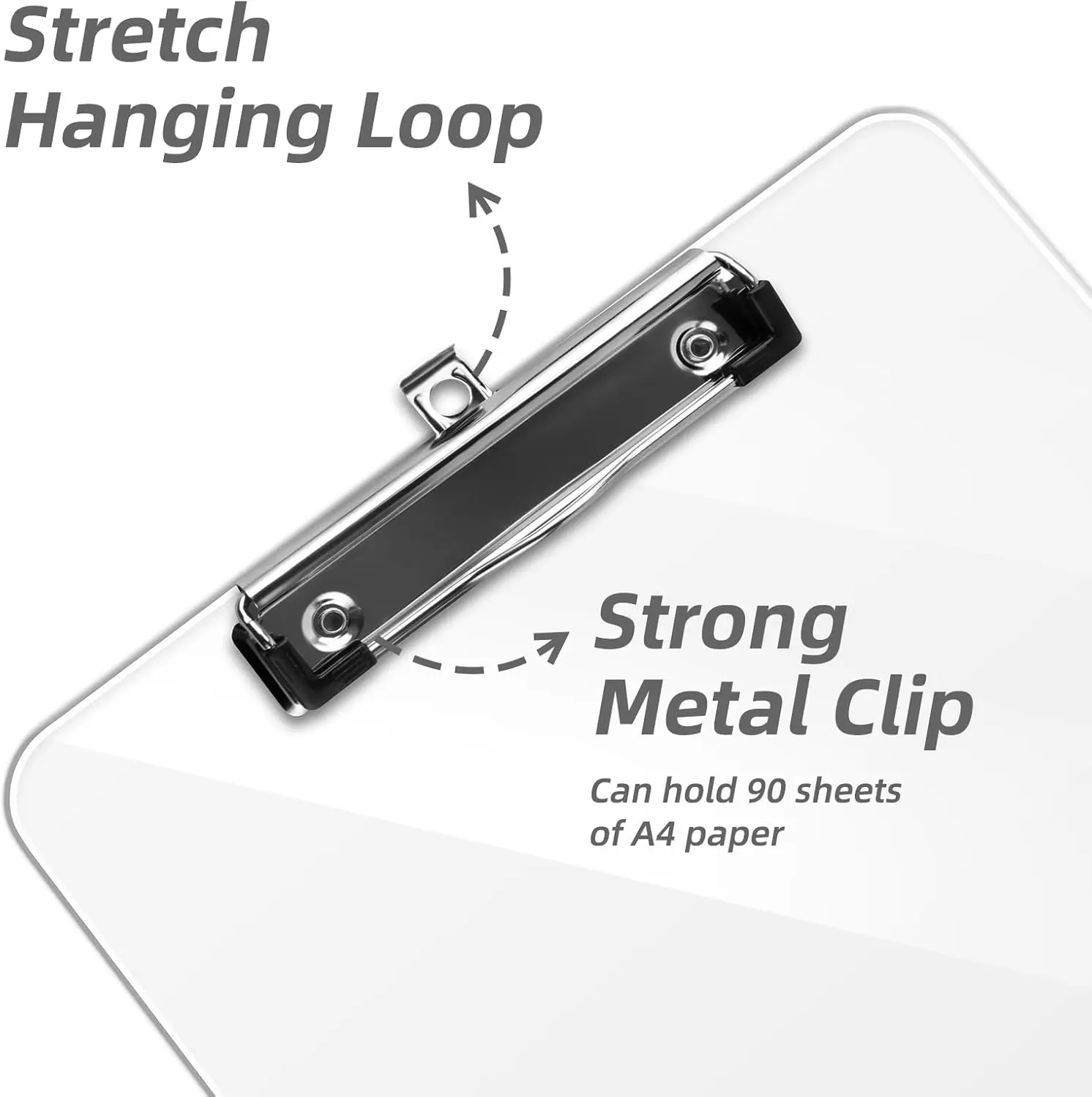 2 Pack Plastic Clipboards, A4 Acrylic Clear Board for Classroom, Students, Transparent Letter 9' X 12.5' with Low Profile Clip