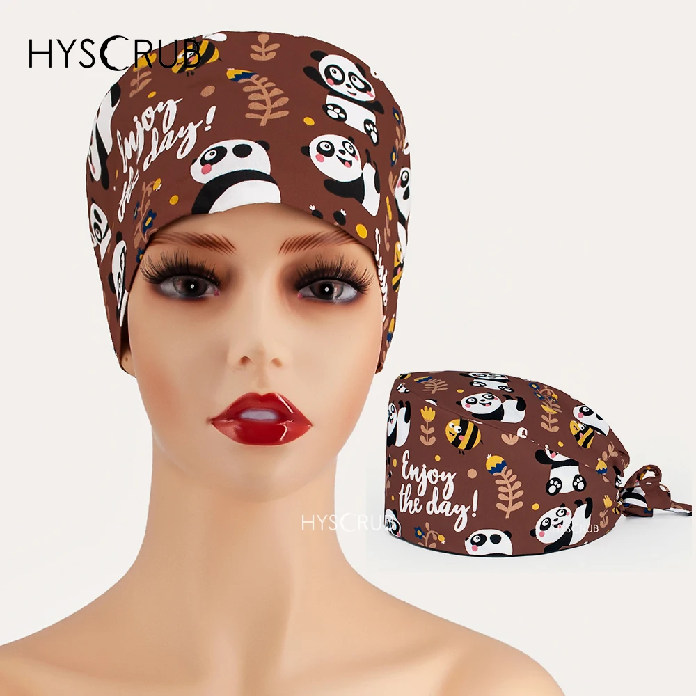 Soft Hat Printing Nurse Sweat-absorbent Head Wrap Towel Surgical Anti-Dirty Pure Cotton Professional hat