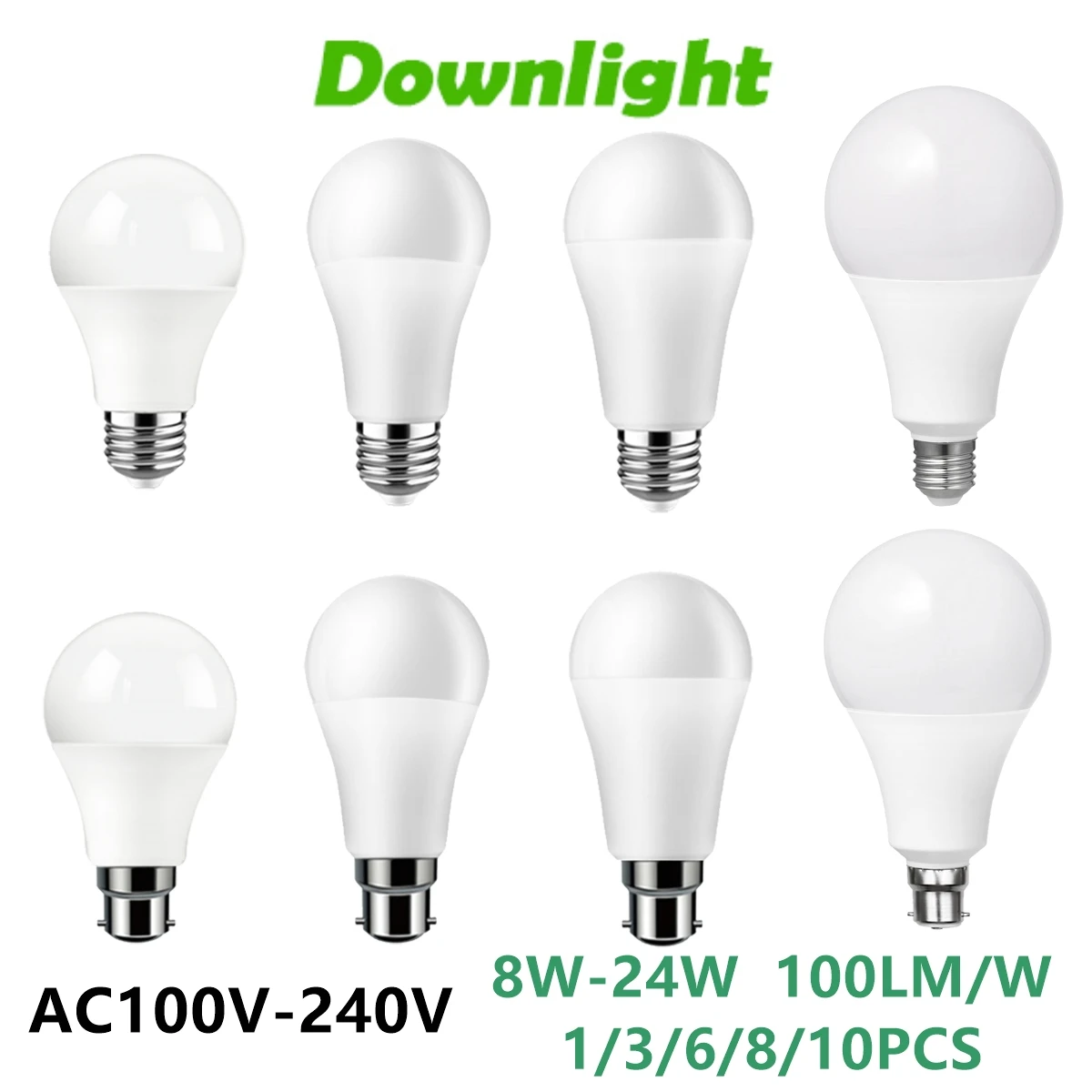 

Factory direct LED bulb full voltage AC120V AC230V 8W-24W E27 B22 high lumen without flicker 3000K/4000K/6000K warm white light