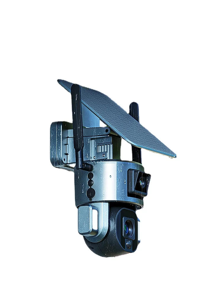 

For Solar 4K Binocular Linkage Dual Picture Monitor 360 Degrees No Dead Angle Home Mobile Phone Remote Camera
