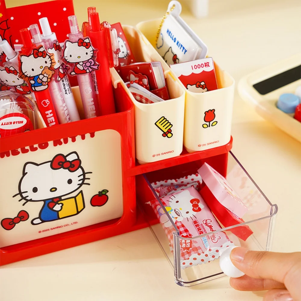 Echte Sanrio multifunctionele afneembare opbergdoos Hello Kitty Cartoon Briefpapier Diversen Ontvang Dozen Meisjes Geschenken