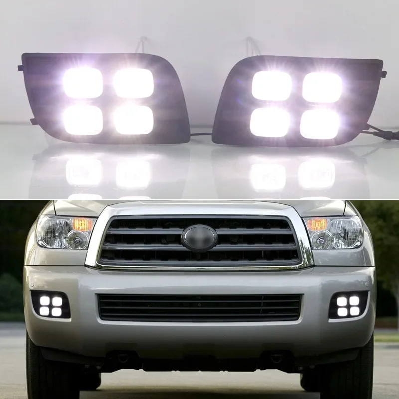 LED Car Lamps For Toyota Sequoia 2007 2008 2009 - 2017 Daylights Daytime Running Light Retrofit DRL Lighting Accessories