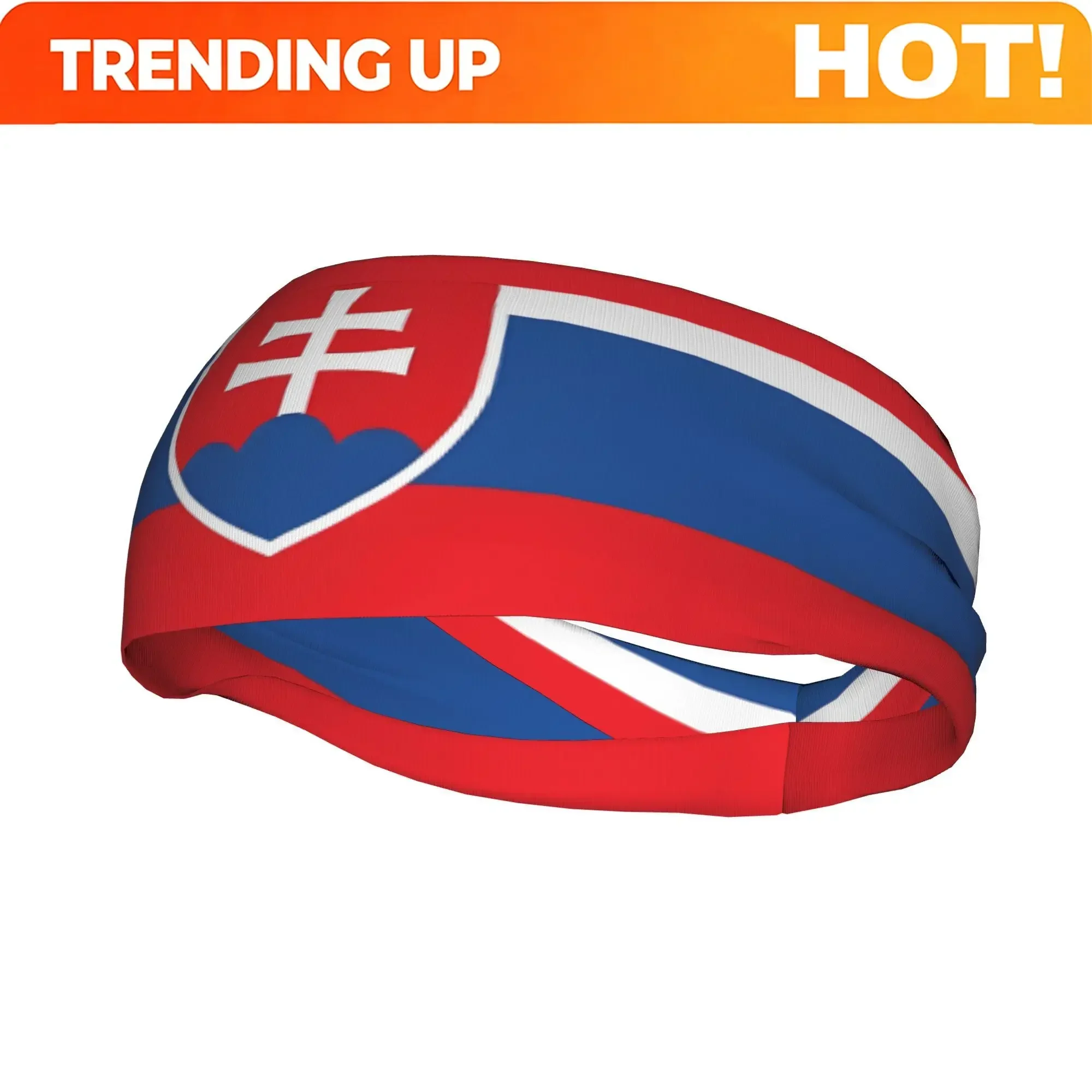 Customization Slovakian Flag Sports Headband, Moisture-Absorbing Exercise Hair Accessory