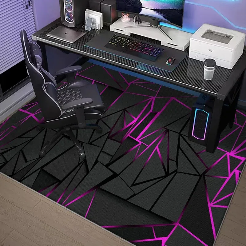Gaming-Raumteppich, Schlafzimmer und Arbeitszimmer, Computer, Drehstuhl, Teppich, Zuhause, schalldicht und rutschfest, Bodenmatte, Heimdekoration, Mode