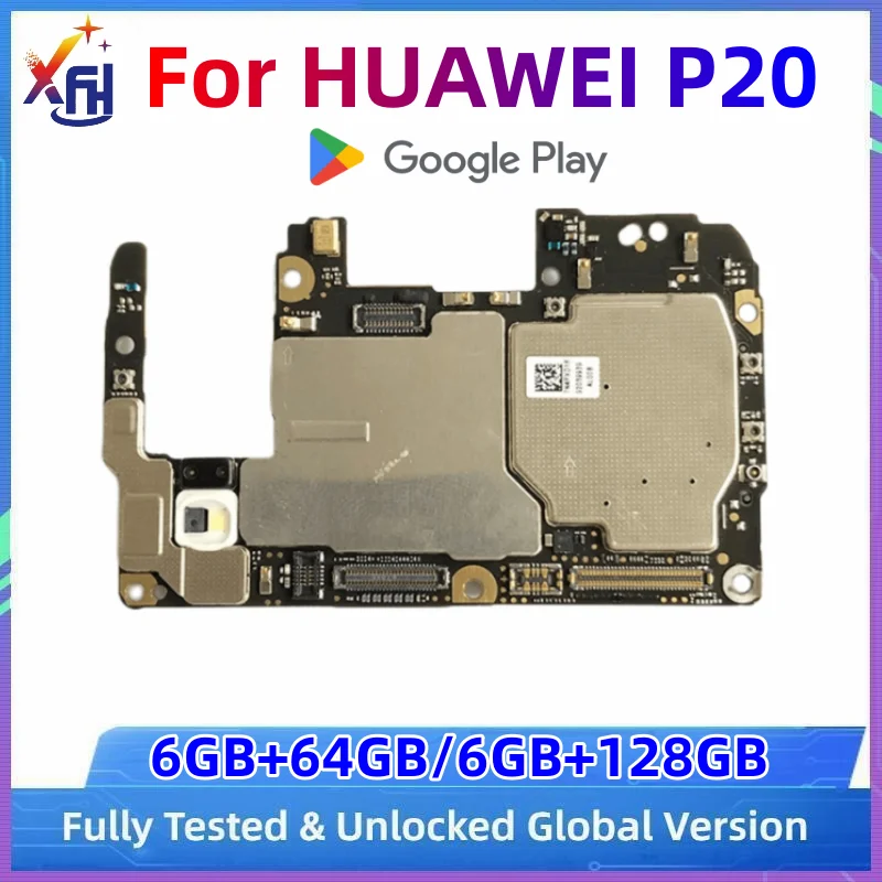 Motherboard for HUAWEI P20, Original Mainboard, 64GB, 128GB ROM, Logic Board with Kirin 970 Processor