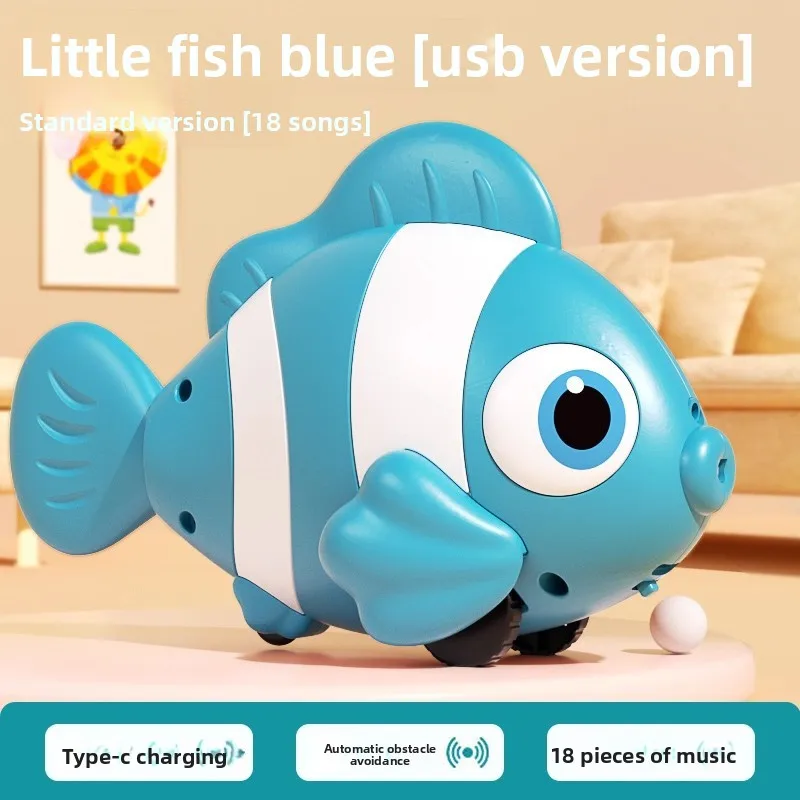 Automatic Obstacle Avoidance Crawling Toy with Music Lights Electric Fish for Babies Sensory Learning Toys To Encourage Crawling view 5