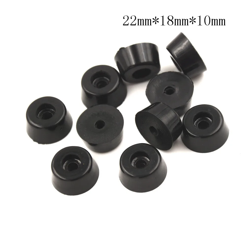 10pc Black Anti slip furniture legs Feet Speaker Cabinet bed Table Box Conical rubber shock pad floor protector Furniture Part