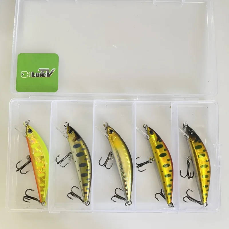 LURETV اليابان جاكال نفس النمط تيمون تريكورول تدفق الأساسية 55HW قوس قزح سمك السلمون المرقط أعلى الفم إغراء 5 قطعة #3