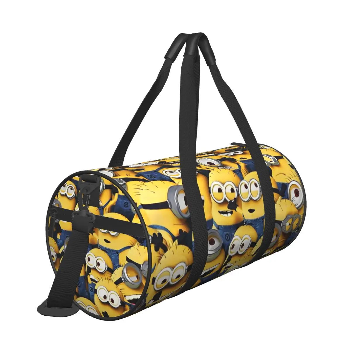 

Cute Minions Cartoon Travel Bag Yellow Big Eyes Large Capacity Sport Bags Portable Men Design Gym Bag Training Cute Fitness Bag