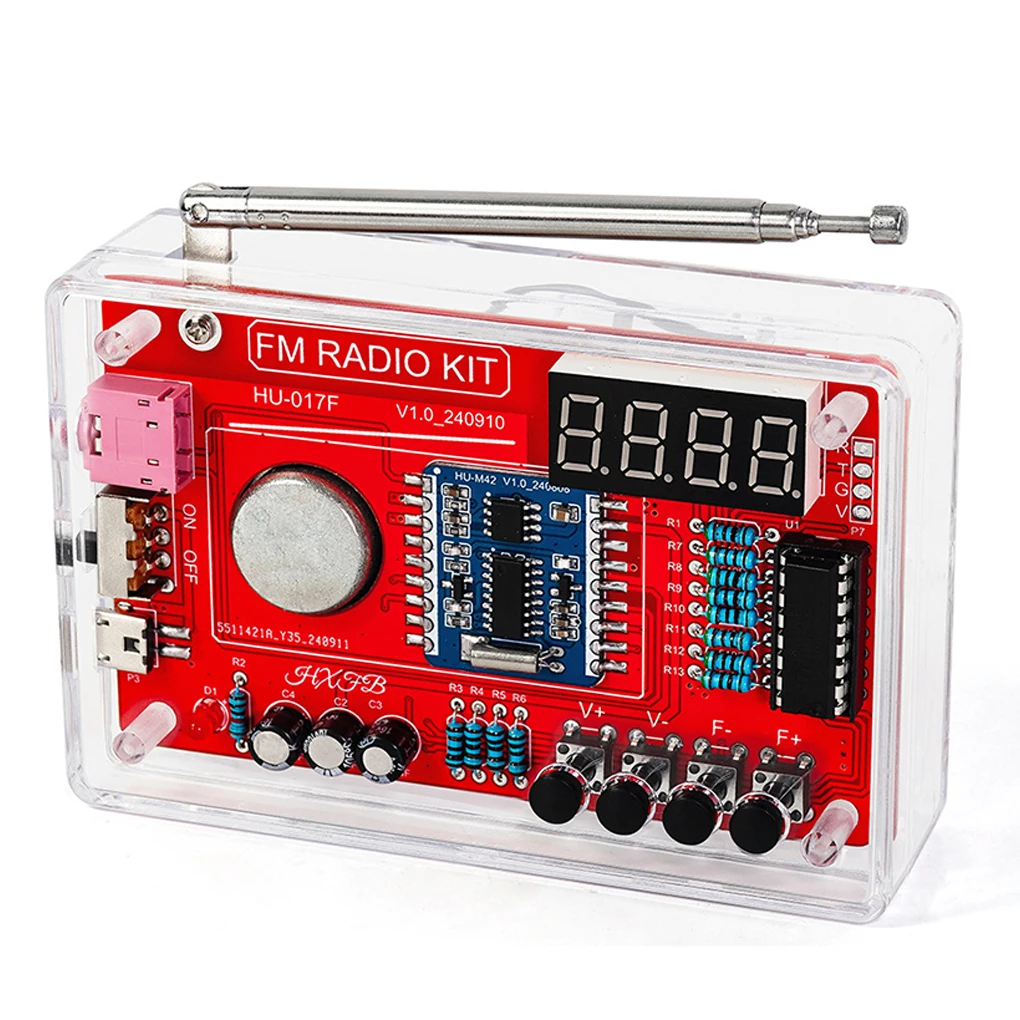 Rda5807 kit eletrônico de rádio fm frequência ajustável 87-108mhz display digital diy projeto de soldagem prática solda