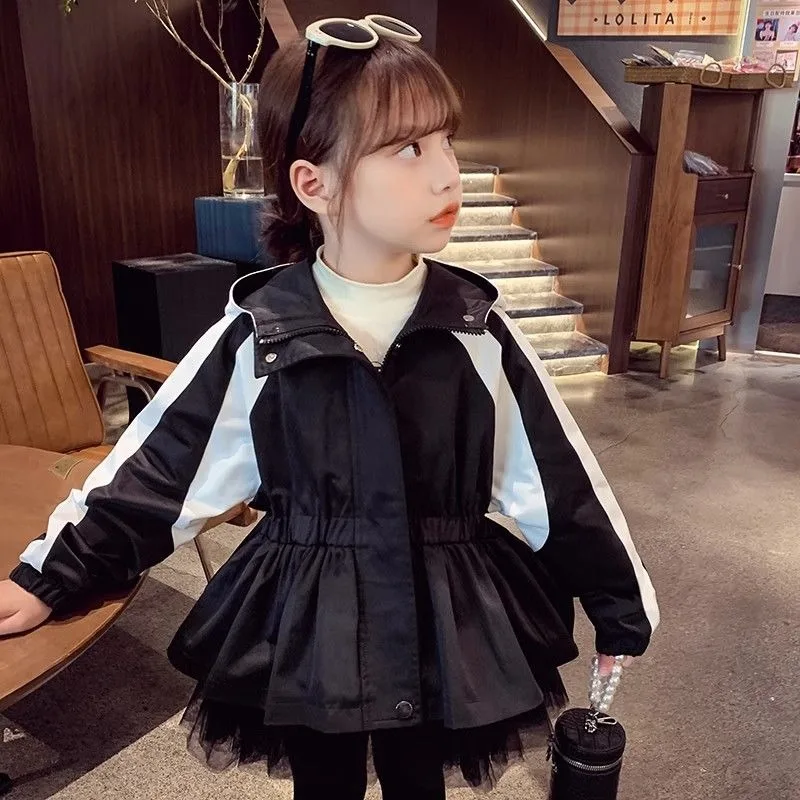 

2025 New Girl's Autumn Winter Thickened Outdoor Jacket Mid Length Hooded Coat Insulated Waterproof Trendy Baby Winter Outfit