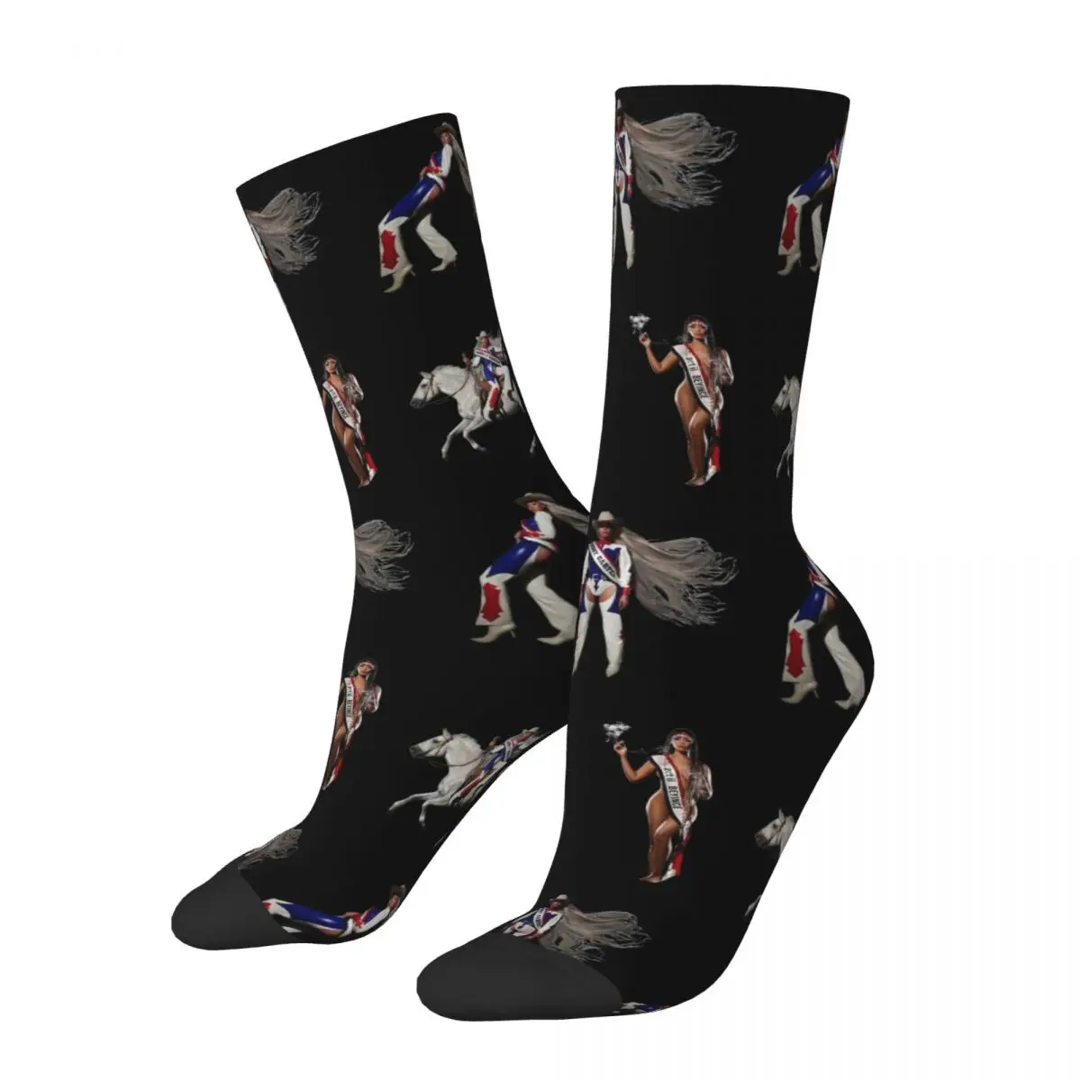 

Women New Album Cowboy Carter Beyonce Socks Warm Casual 2024 Tour Socks Novelty Merch Middle TubeSocks Small Gifts