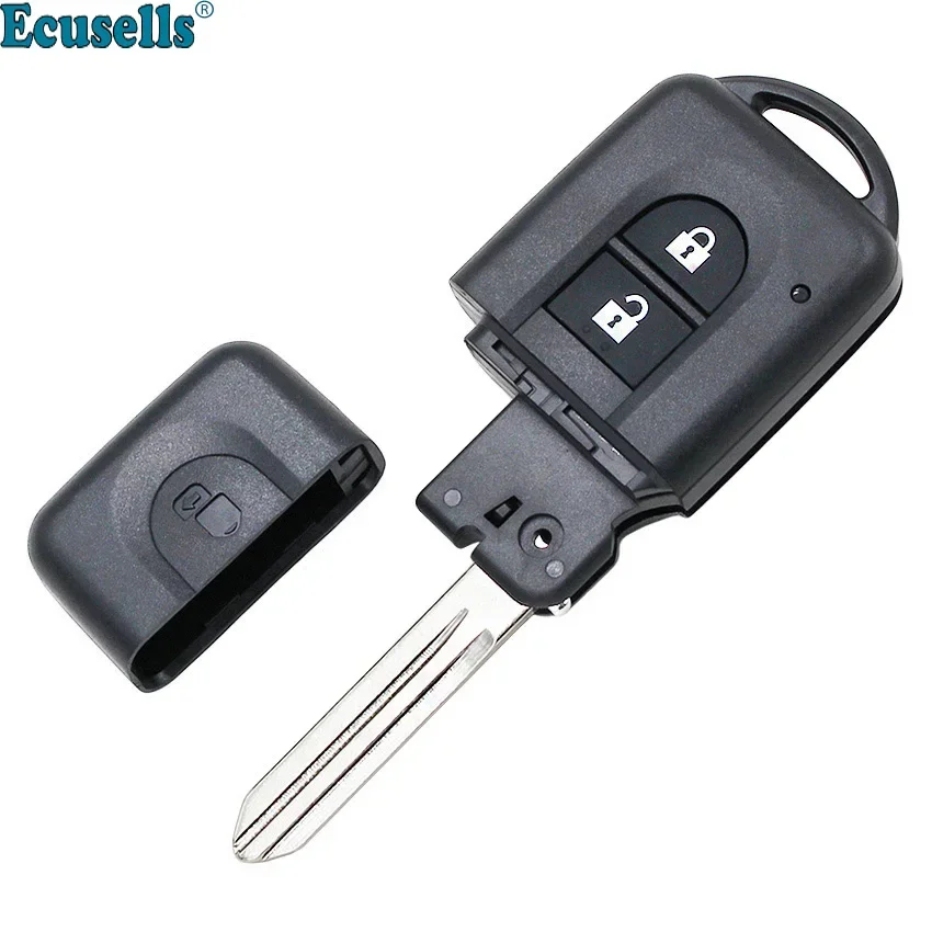 Replacement Remote Key Shell Case Fob 2 Button for Nissan Micra X-trail Qashqai Juke Duke Pathfinder Note with Uncut Key Blade