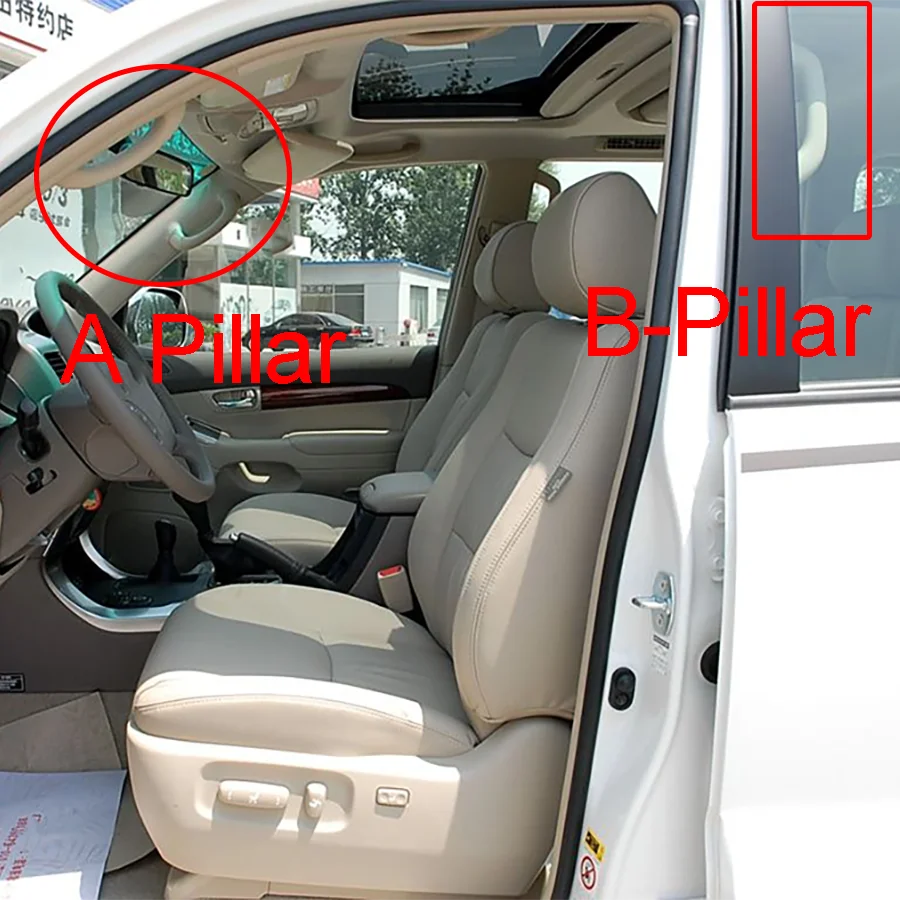 Wooeight 1Pc Beige/Gray Door Handle Roof Assist Grip Without Small Cap For Toyota Land Cruiser Prado LC120 2003-2009
