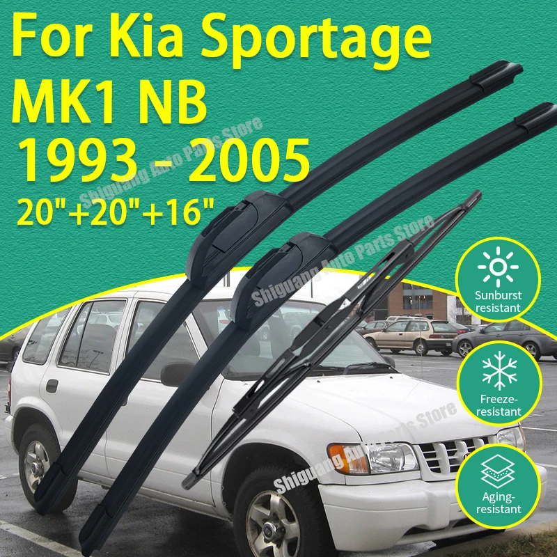 

Front Rear Silicone Coating Wipers for Kia Sportage MK1 NB 1993 - 2005 Car Wiper Windshield Windscreen Blades Accessories 2004
