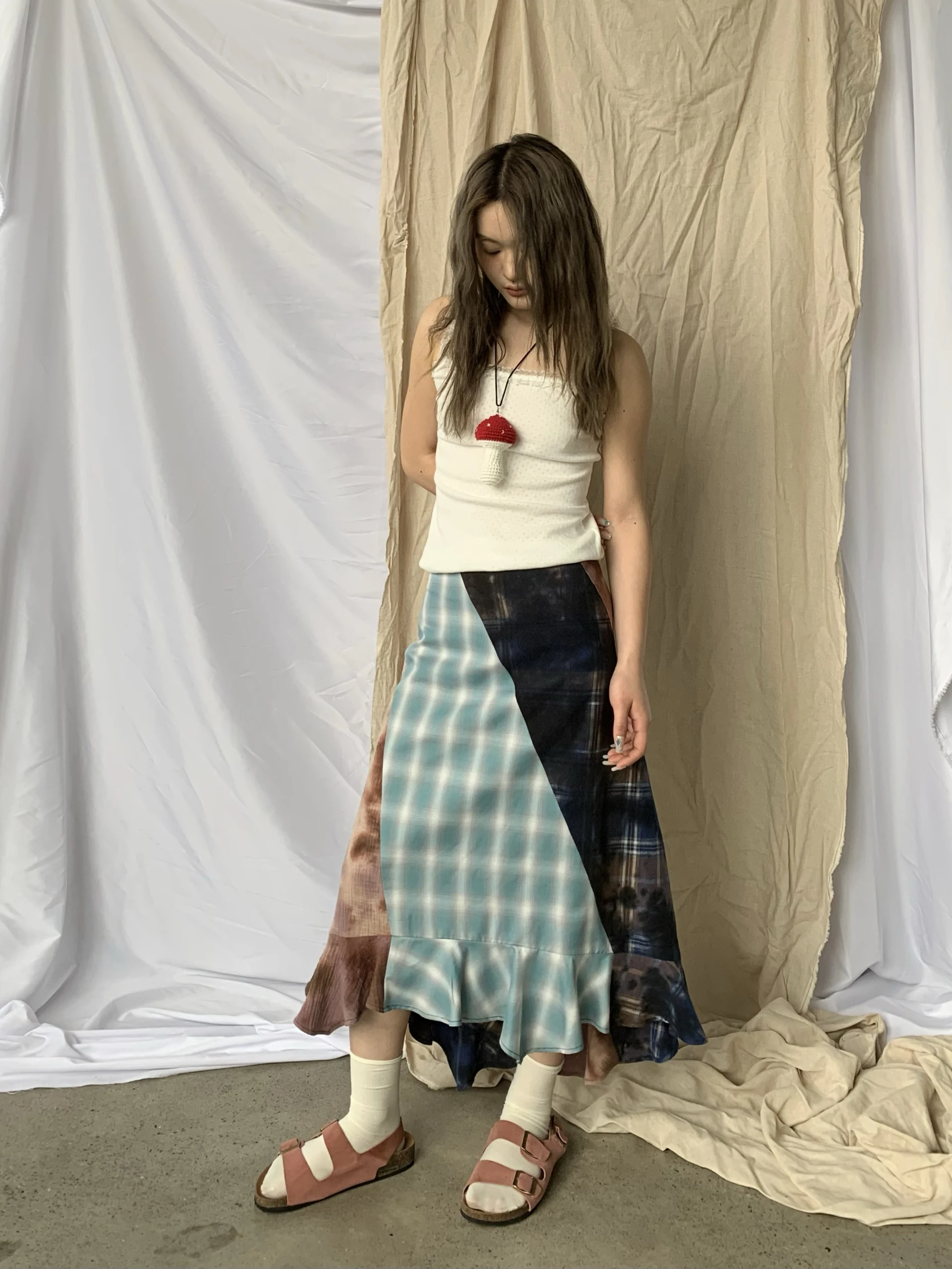 

Flo Flo Flo Spring Summer New Sle Tee Color Splicing Lace Skirt Loose Slimming Versatile Skirts Casual High Waist Asymmet...