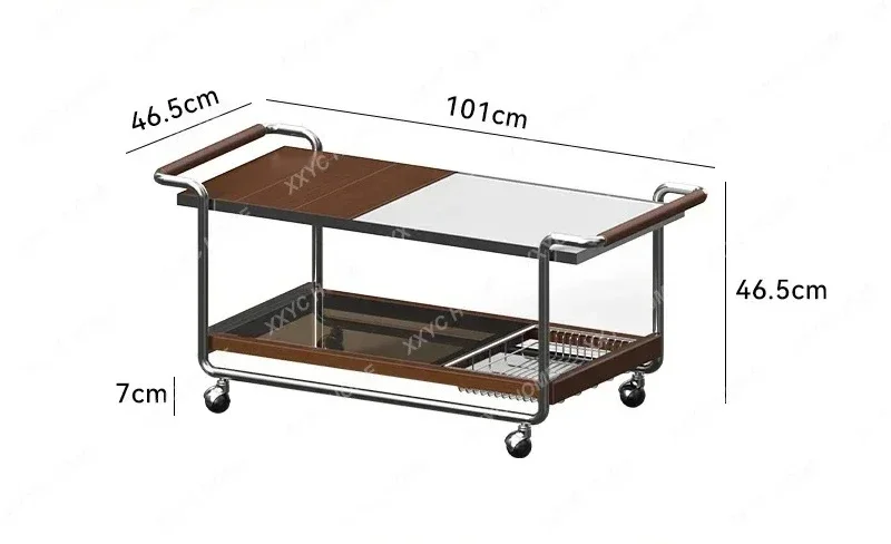 A  Solid wood coffee table household balcony surrounding stove to make tea, tea cabinet e rock slab tea table