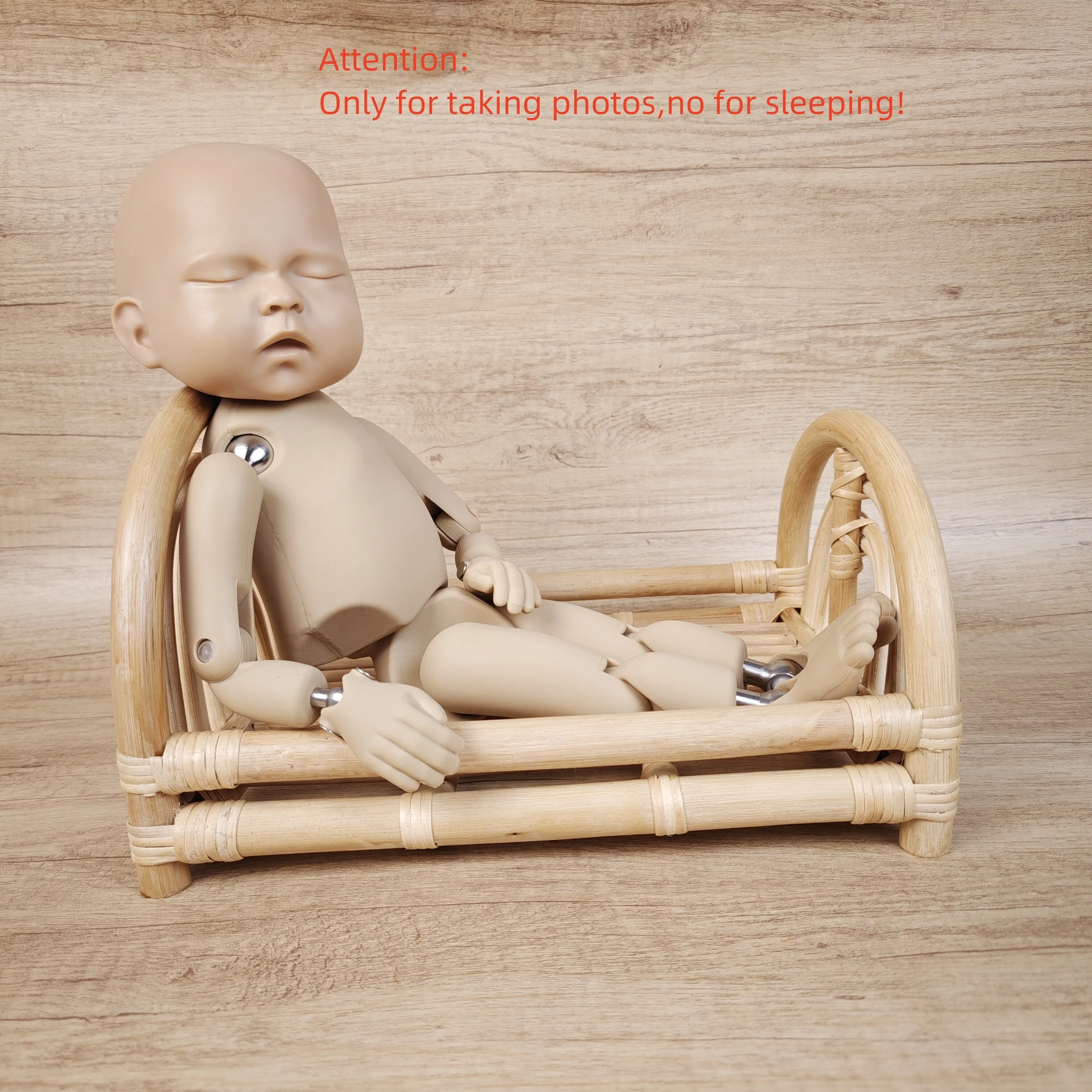 Newborn Photography Props Baby Bamboo Bed Bohemian Style Rattan Hollow Doll Bed Rattan Basket Furniture Infant Pose Baby Shootin