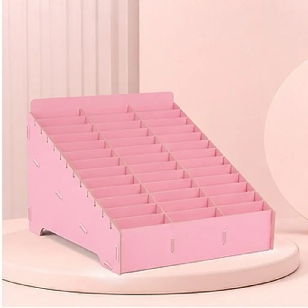Multi-Slot Phone Organizer Station Wooden Desk Organizer Mobile Phone Storage Box Office Classroom Meeting Use