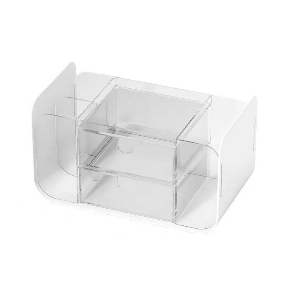 Durable Multi Grid Stationery Storage Box Large Capacity Dust-proof Pen Container Transparent HIPS+PS Makeup Brush Holder School