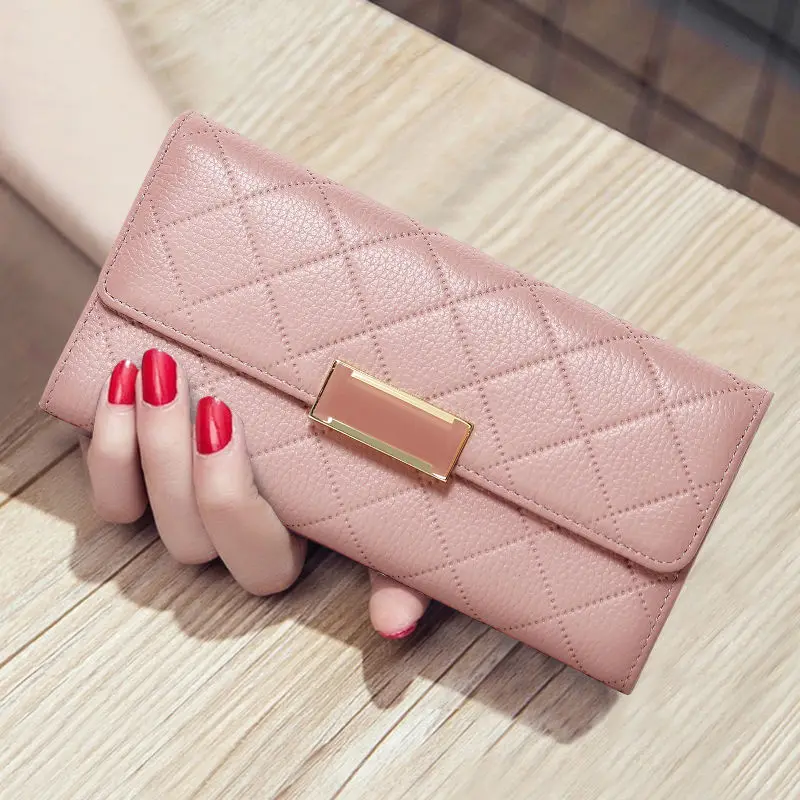 2022 New Fashion Cow Genuine Leather Women Long Wallets Real Leather Female Luxury Brand Design Clutch Girl Lady Gift Cash Purse