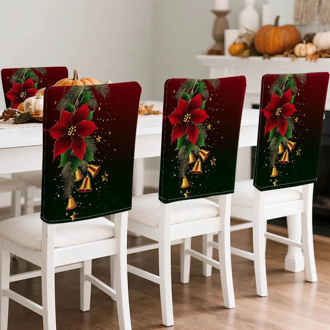 

4 шт./компл., 45x55 см, рождественский чехол на стул, украшение стола, чехлы на стулья для обеденного сиденья, столовая, бар, вечеринка, банкет