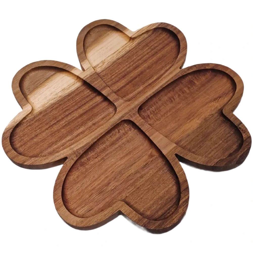 Puzzle Wood Serving Tray Divided Sections Funny Shape For Holiday Gathering Coffee Table Snack Fruit Platter Kitchen Tool