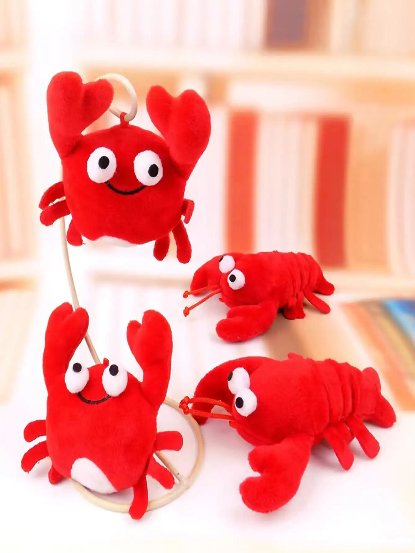 Cute Lobster Crab Plush Pet Toys Tear-Resistant Teething Che
