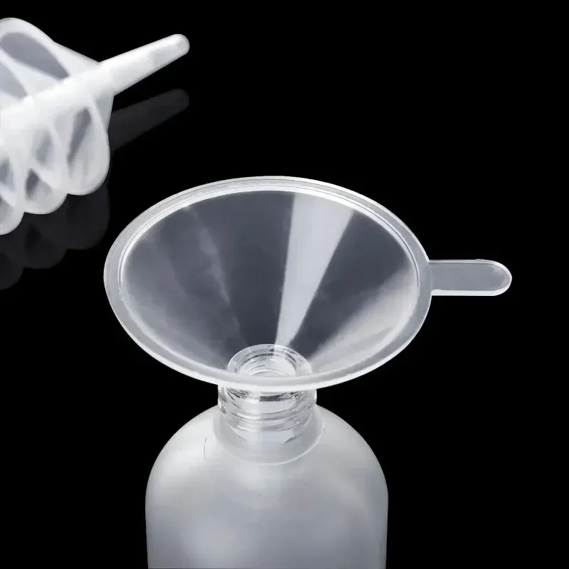 2/50Pcs Mini Plastic Transparent Funnels Small Mouth Liquid Oil Funnels Cosmetic Liquid Dispenser Lab Bottles Filling Tools