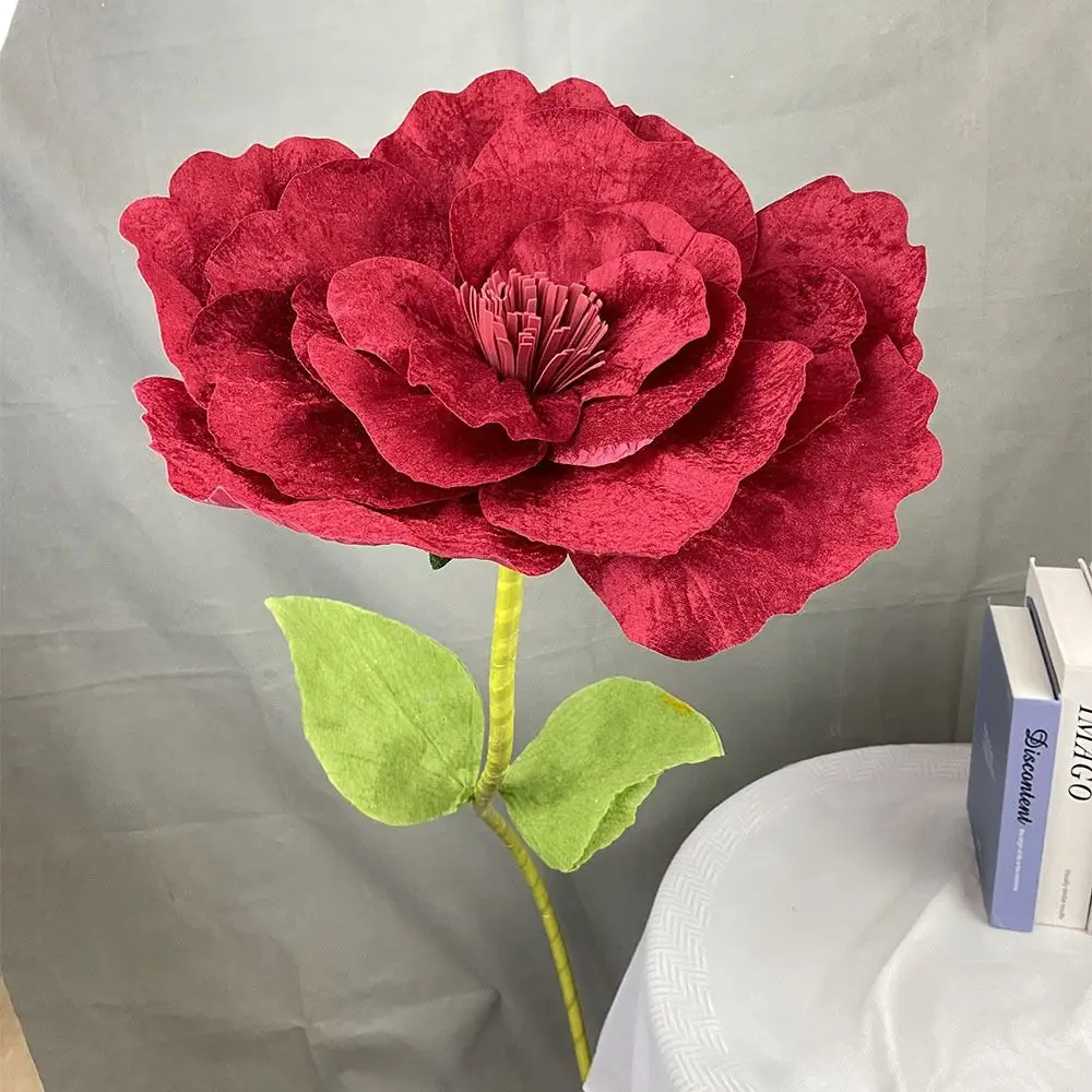 30/40/50cm Simulation Velvet Peony Flowers Red Giant Artificial Fake Flower Wedding Window Display Photograph Props