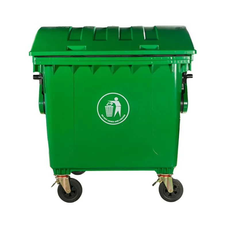 

1200L sanitation garbage truck, outdoor sanitation extra large trash can, large hand push cleaning truck with lid