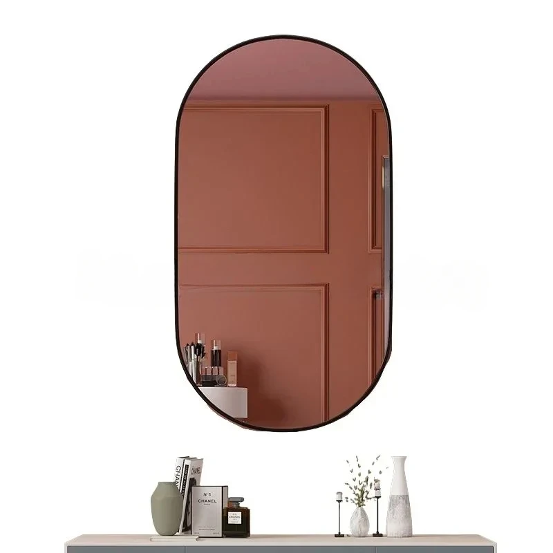 Minimalism Vanity Mirror Black Shaving Shower Self Haircut Oval Anti Fog Mirror Magnifying Specchio Trucco Bath Mirrors