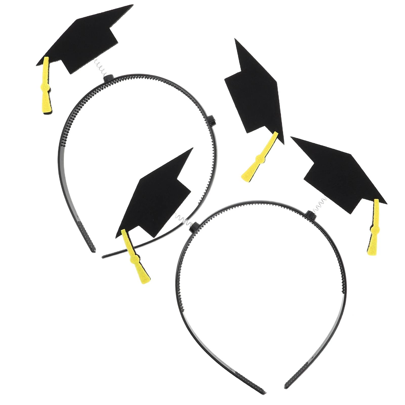 

2 Pcs Graduation Hat Headbands Prom Season Party Accessories Plastic Adult Favor Lightweight Secure Fit Versatile Use