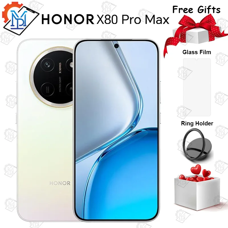 2026 Original HONOR X80 Pro Max 6.8 Inches 120Hz AMOLED Display Snapdragon 6 Gen 5 Camera 50MP Big Battery 11000mAh Smartphone