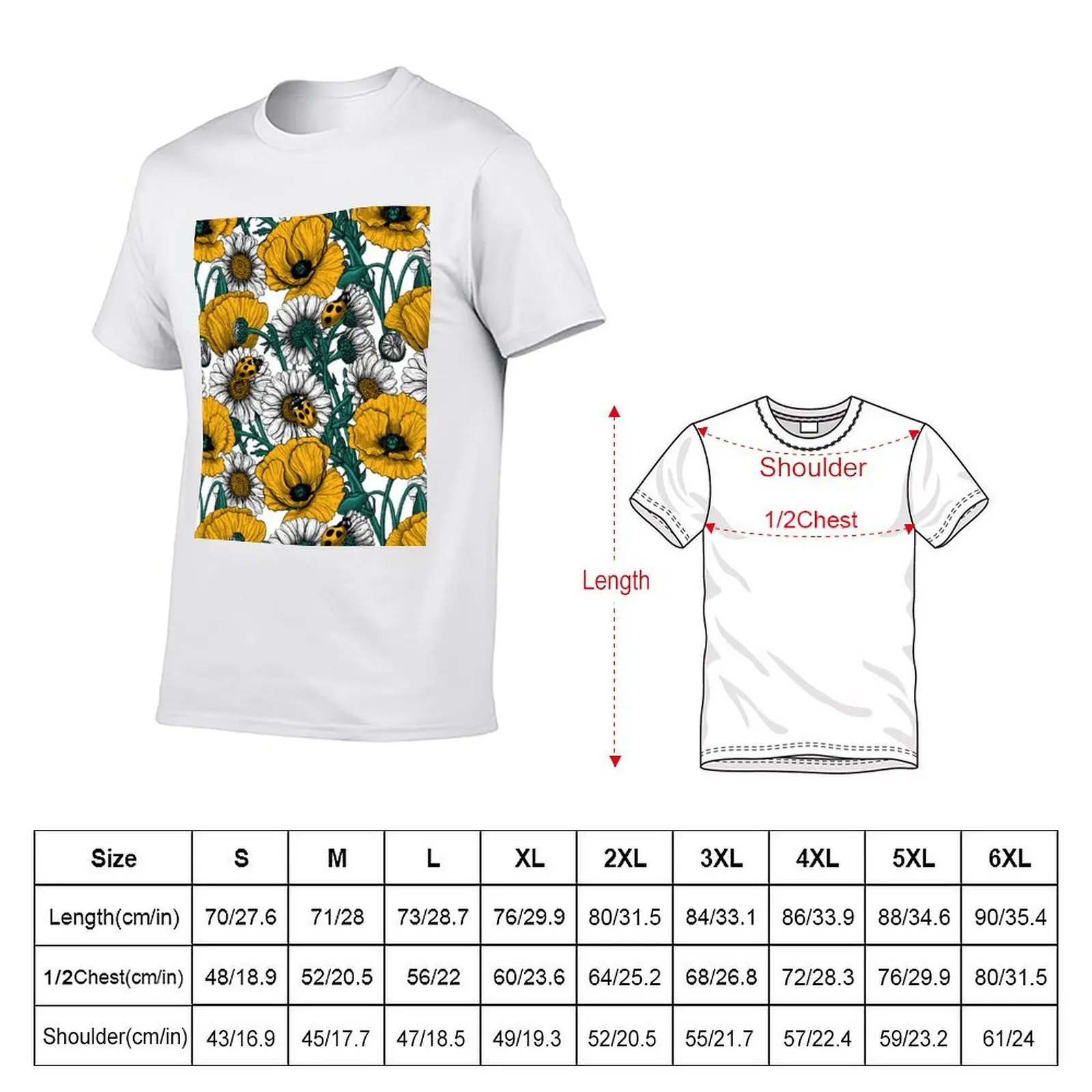 The meadow in yellow T-Shirt Retro Style Print Casual Top