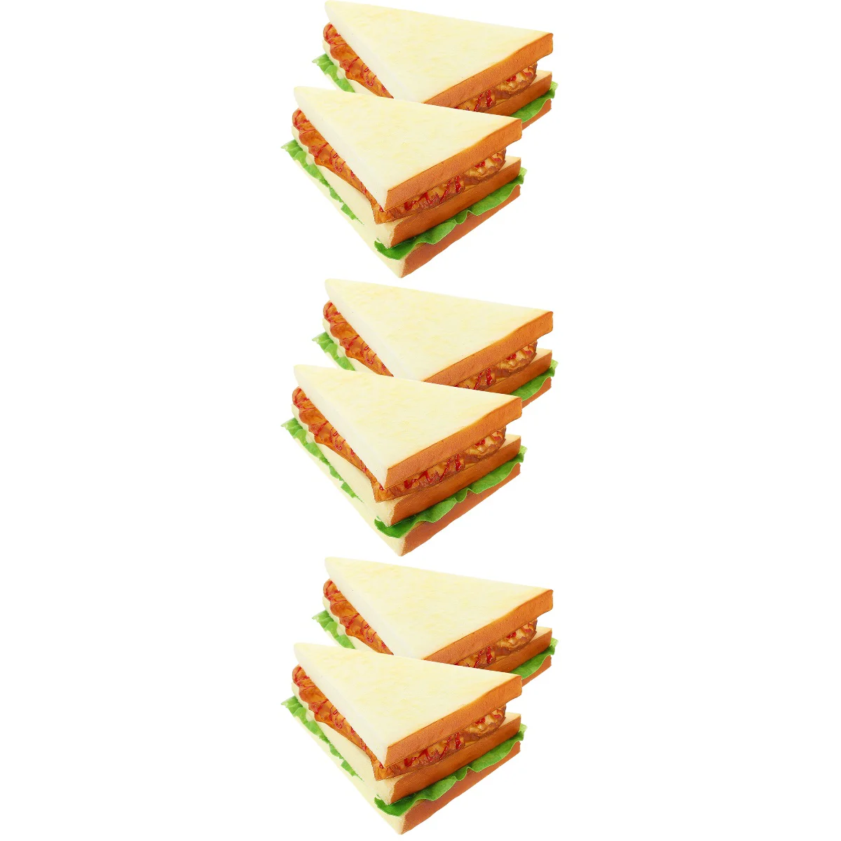 Set of 3 Sandwich Model Props Toy Desktop Ornaments Artificial Simulation Bread Fake PU Models Photography