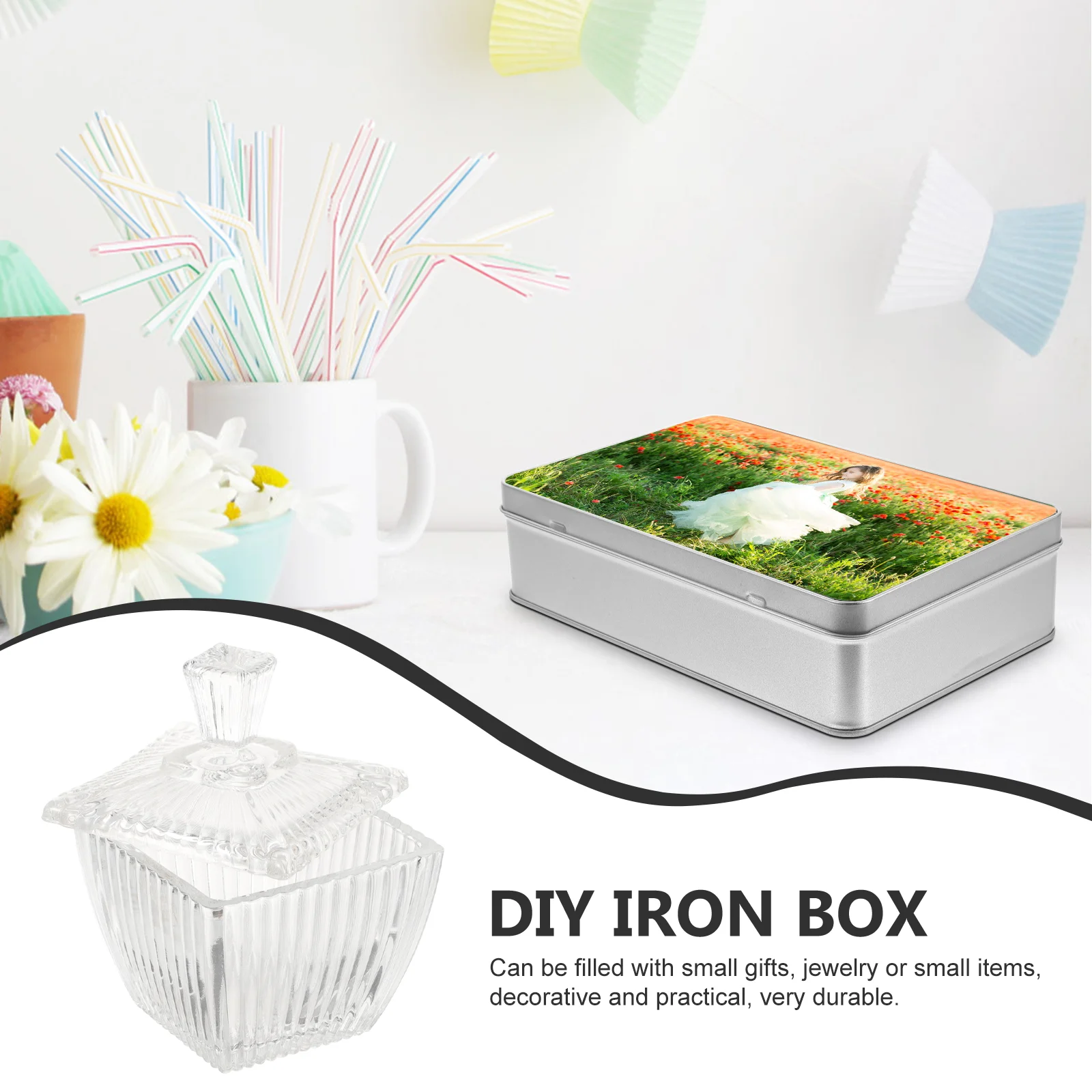 Candy Biscuits Box Tea storage Tinplate Cans multiuse Small Iron Packaging Cases Portable Jewelry Beads box Gifts Tins Container