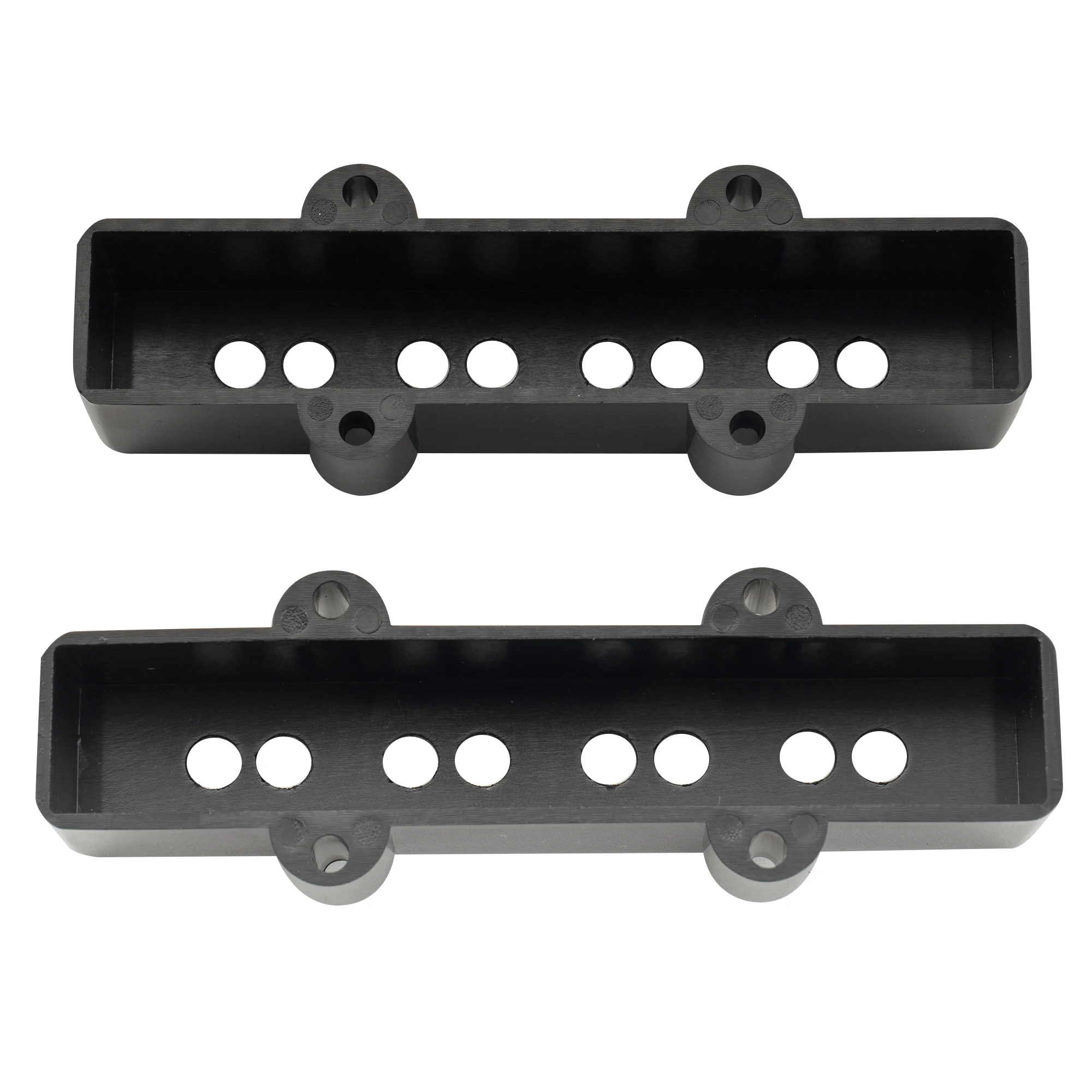 Musiclily Pro Plastic Jazz Bass Pickup Covers Set for Fender J Bass, Black (Set of 2)