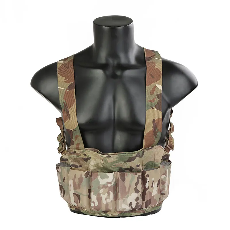 CS Match Wargame Fast Tactical Chest Rig Vest Apron H-Type Combat Airsoft Vest With 6 Rifle Magazine Bag Hunting Chest Rig