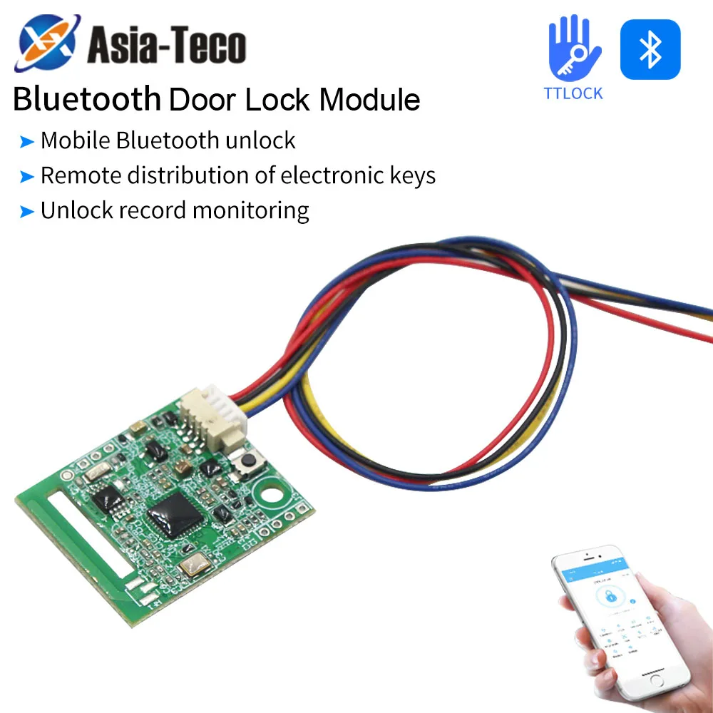 modulo de fechadura inteligente 4510vdc ble50 modulo de interruptor de controle remoto para desbloqueio por aplicativo ttlock com opcao g2 para alexa google home 01