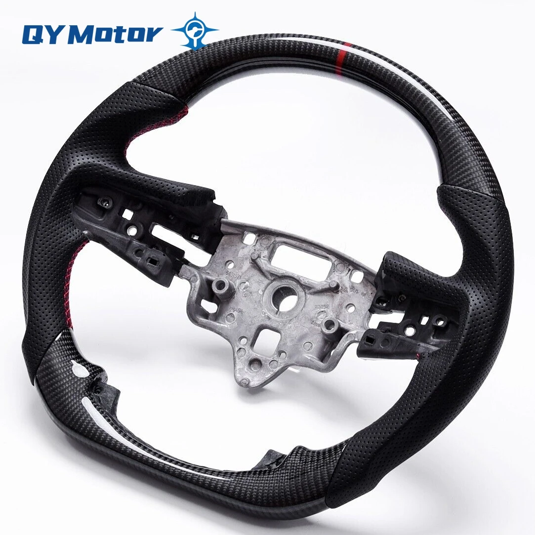 عجلة قيادة من ألياف الكربون الحقيقية مصنوعة من الجلد المثقوب مناسبة لسيارة تشيفي شيفروليه سيلفرادو 1500