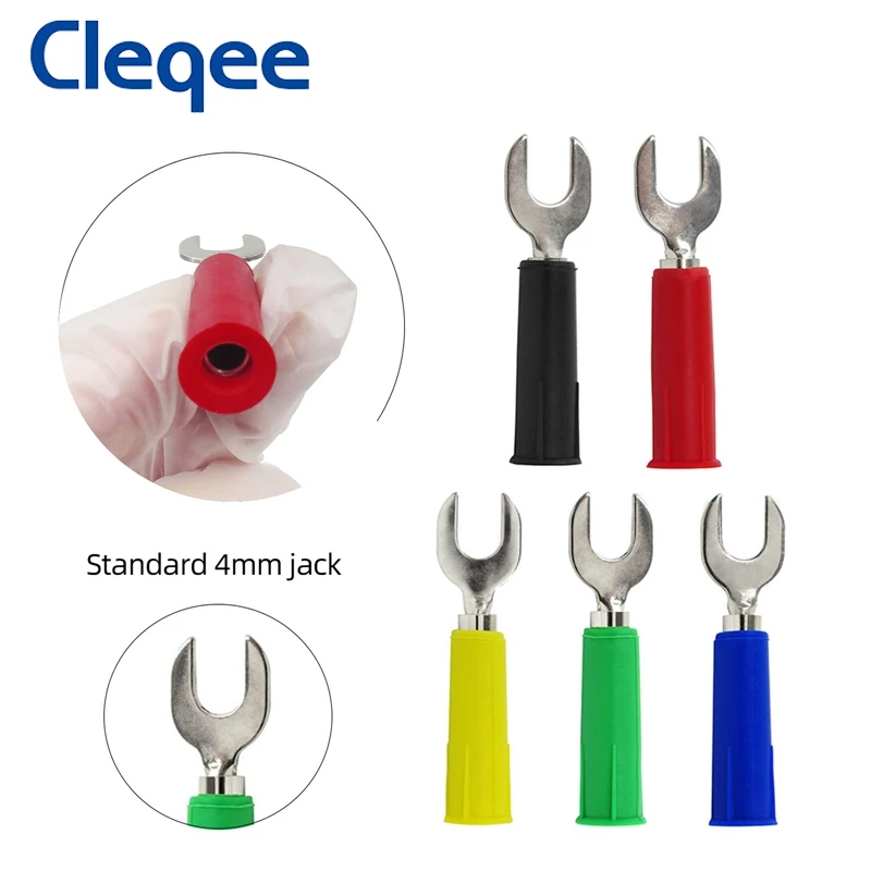Cleqee P1036B series 4mm Dual Stackable Banana Plug Test Leads Kit with Alligator Clip Spade Plug & Test Probes for Multimeter