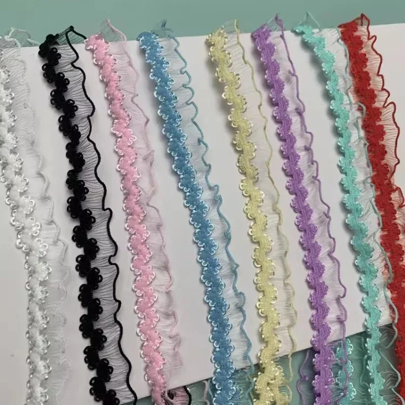 20meters/lot Elastic Colored Lace Organza Ribbon DIY Clothing Curtains Handmade Crafts Accessories Festival Gift Packaging
