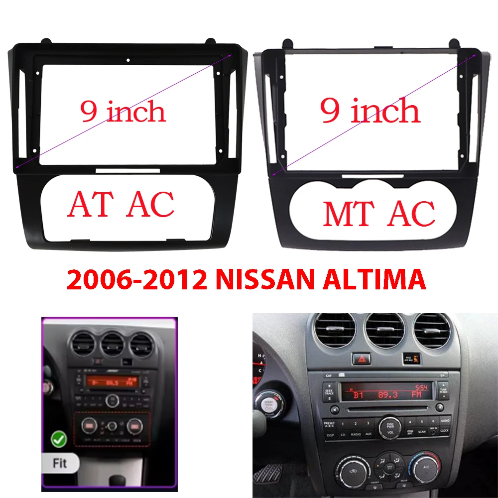 

Car Accessoires 2 Din 9 Inch Radio Fascia GPS MP5 Panel Frame for Nissan Teana Altima 2006-2012 Dashboard Mount Kit