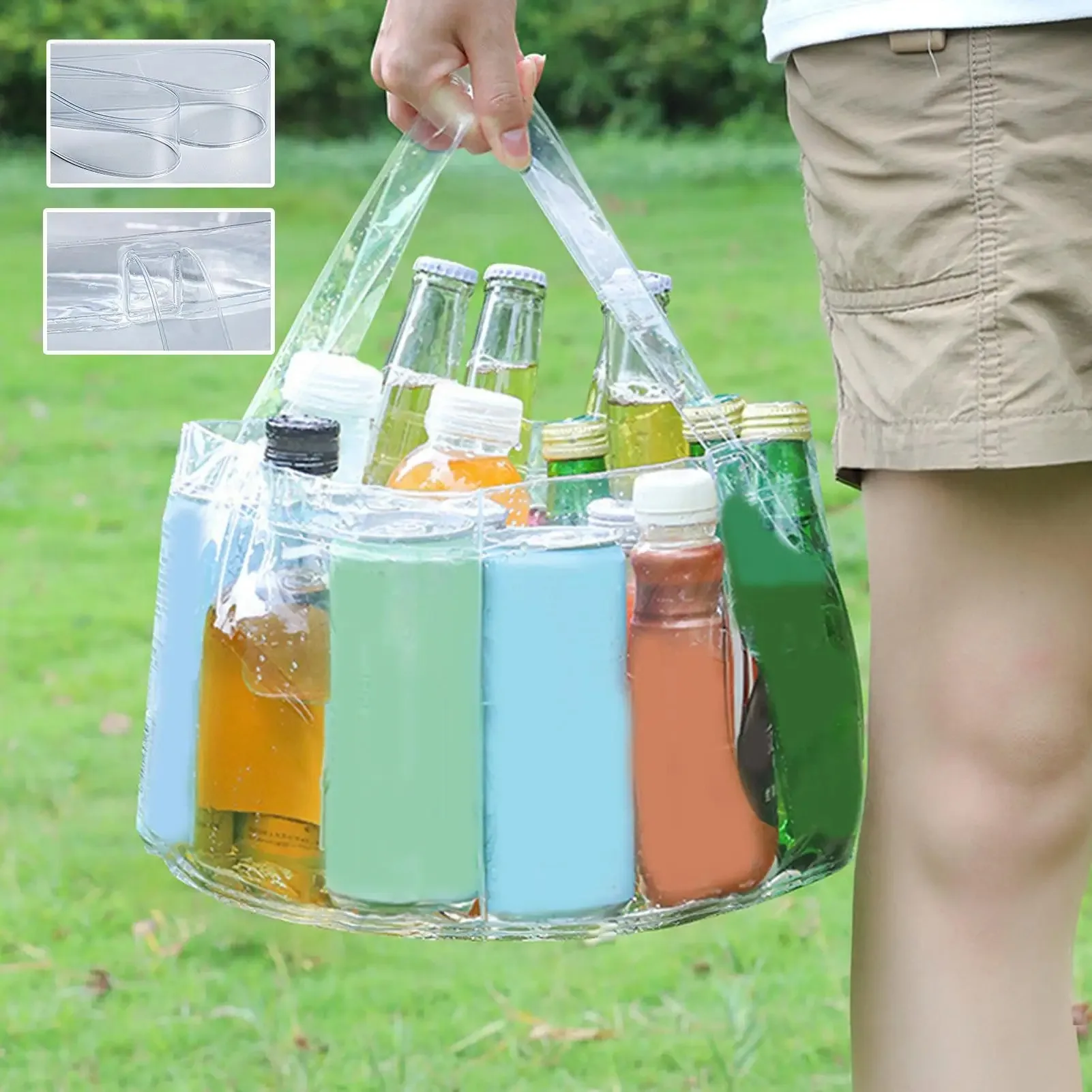 Folding Water Basin Transparent with Handles Portable Bucket for Hospital Vegetables Nursery Beach Patio Tailgating 2026