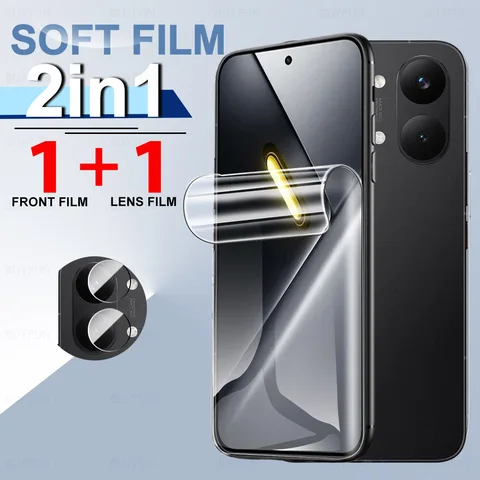 Мягкая гидрогелевая пленка 2 в 1 для Xiaomi Poco X8 Pro Max/X8 Pro/X7 Pro/X7, защитная пленка для экрана и объектива с полным клеевым покрытием ﻿ X 8ProMax X8Pro X7Pro X 7