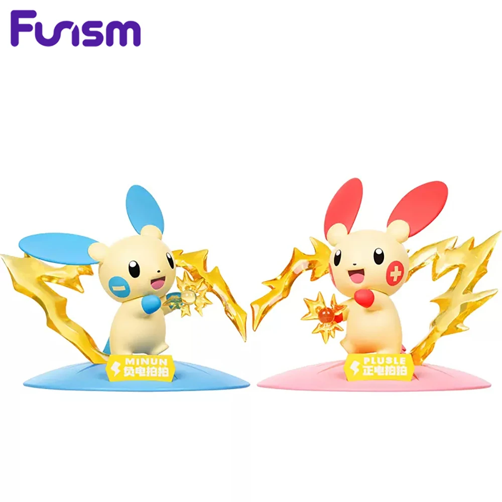 Stocked Original Funism Plusle Minun Kawaii Cute Anime Figures Home Table Decoration Model Toys Good Gifts for Fans Kids